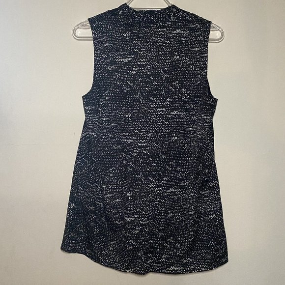 Mossimo Sleeveless Blouse M Black White Abstract Print Cowl Drape Neckline - Picture 7 of 9